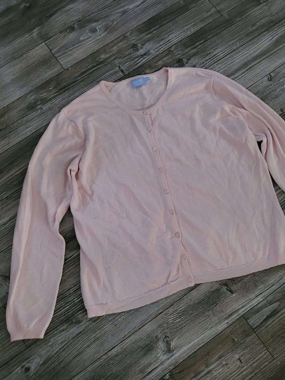 Pink Cotton Cashmere Angora Knit Cardigan Sweater 2XL - Picture 6 of 8